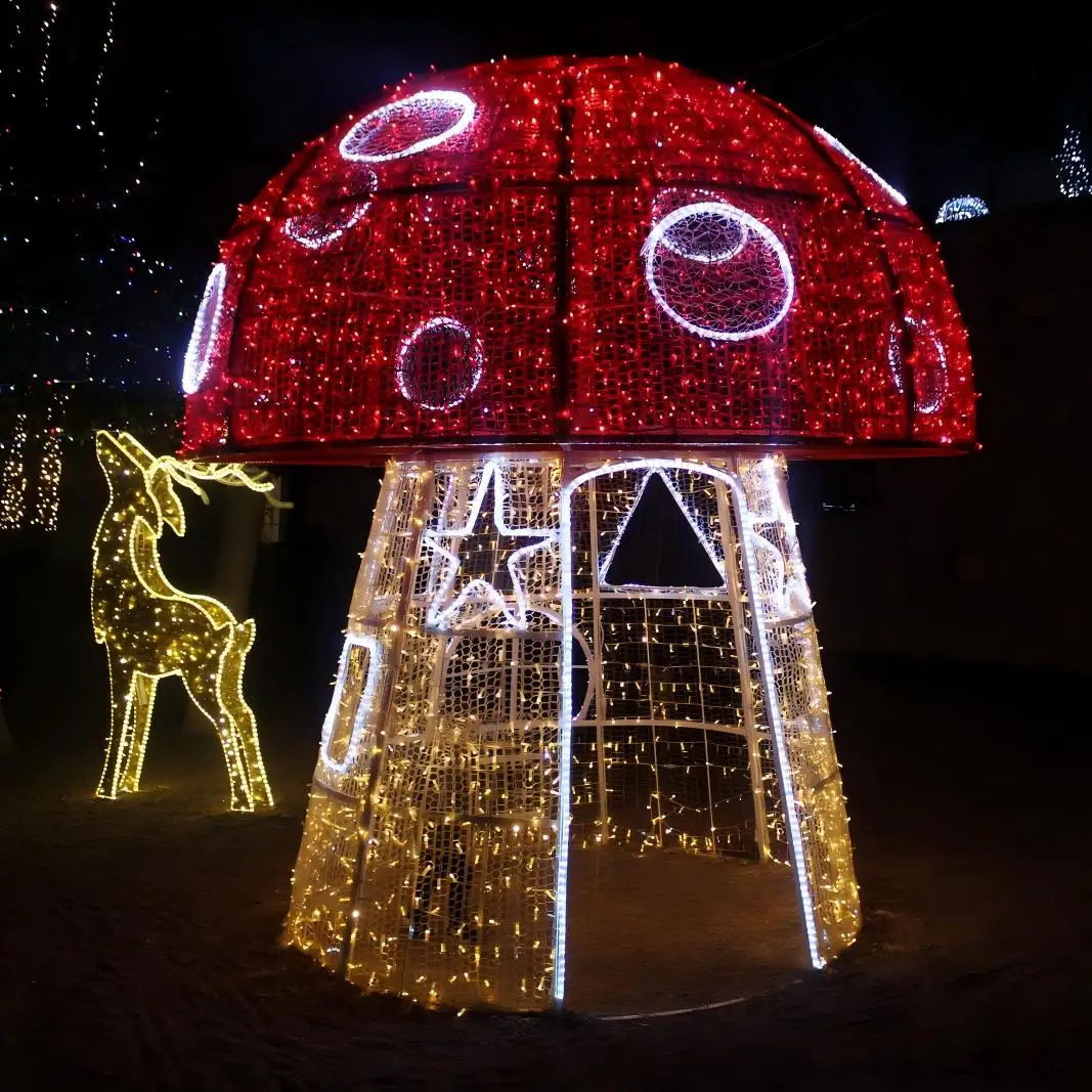 Outdoor Waterproof 3D LED Arch Tunnel Motif Light Large Commercial Christmas Street Park Landscape Holiday Decoration