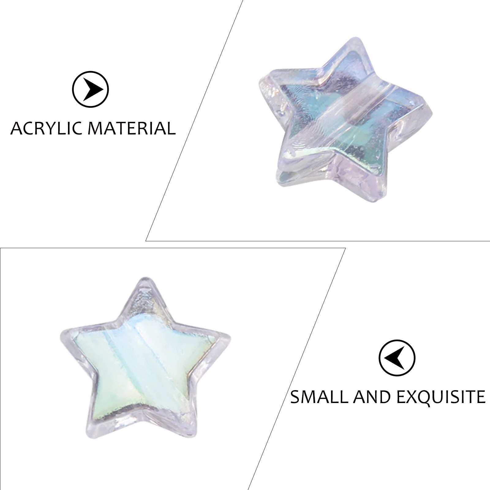 1Set Acryl Stervorm Kralen Charmant Ab Coating Losse Kralen DIY Sieraden Maken Accessoires Ketting Oorbellen Armbanden