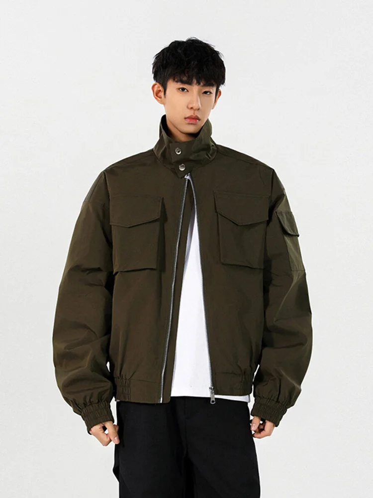 

Мужская зимняя куртка-бомбер Light Cavalry, пилотская, с воротником-стойкой, в американском стиле, рабочая, из полиэфирного волокна, длинная