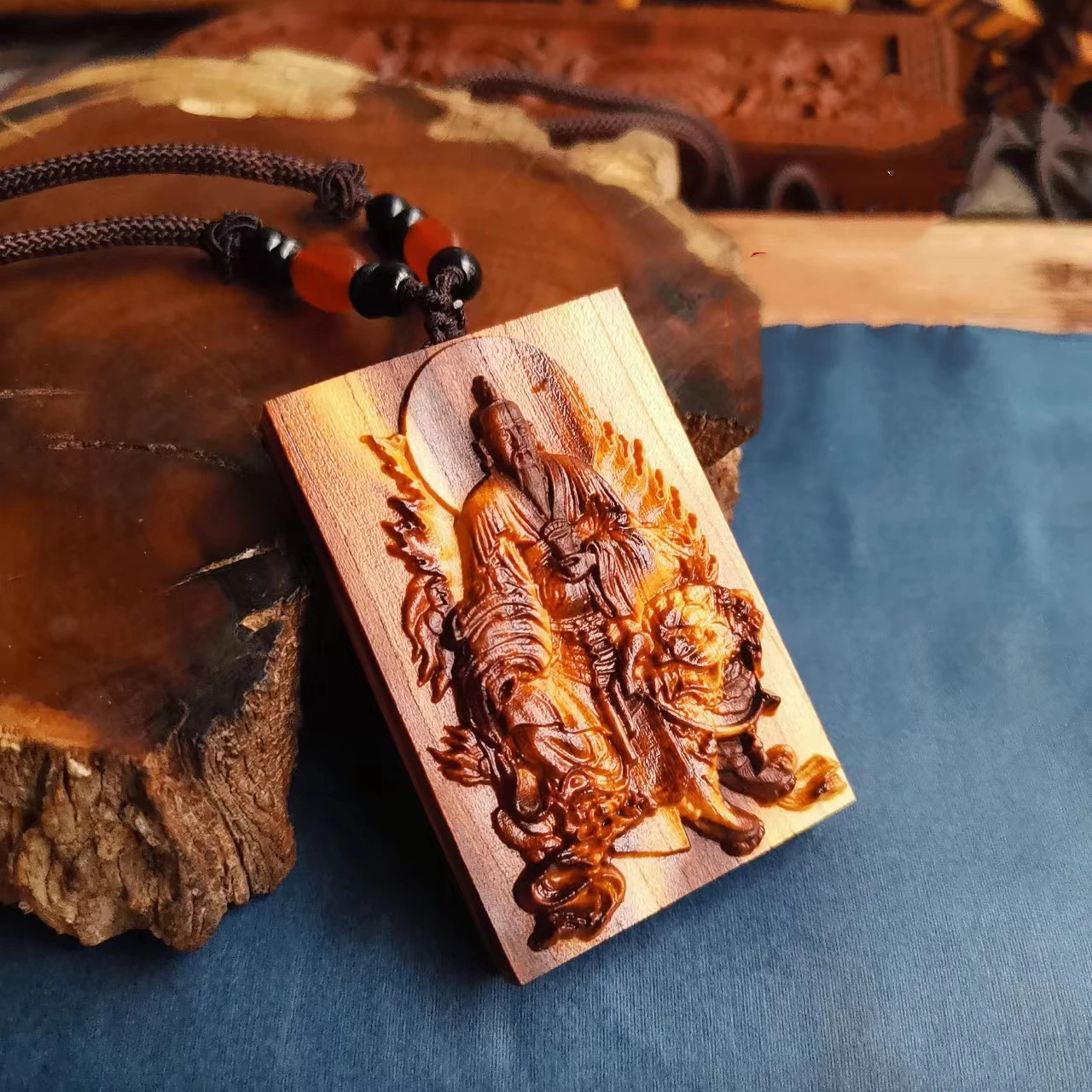 

Natural lightning strike peach wood pendant, Taiyi Jiuku Tianzun pendant, Taoist magic weapon, handicraft Pendant