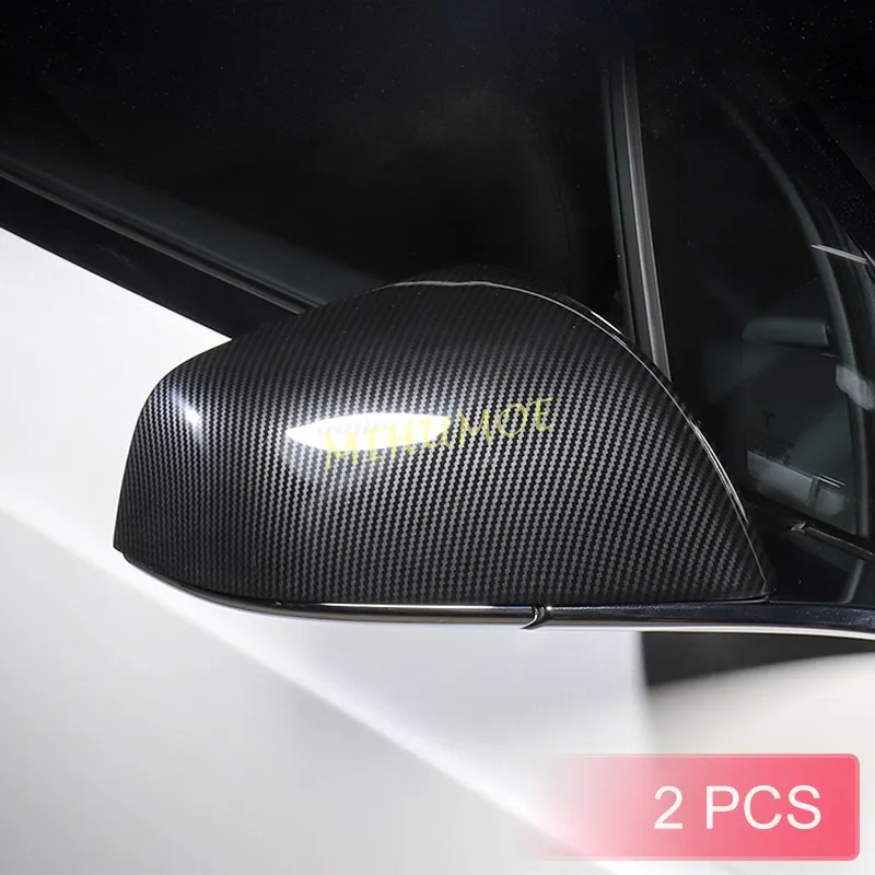 For Tesla Model X 2016-2023 Carbon Fiber Side Rearview Mirror Cover Overlay Cap