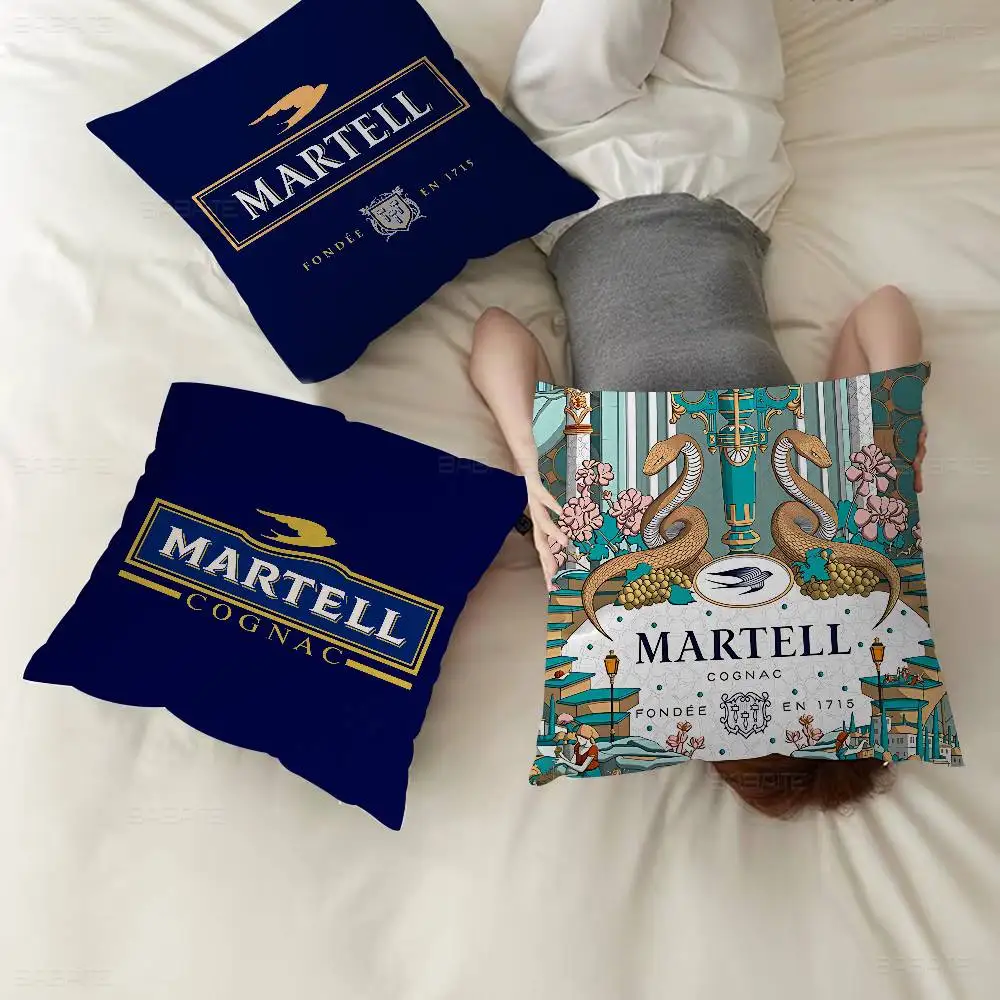 Funda de cojín con logotipo de M-Martell, decoración rústica para el hogar, fundas de almohada decorativas para sofá