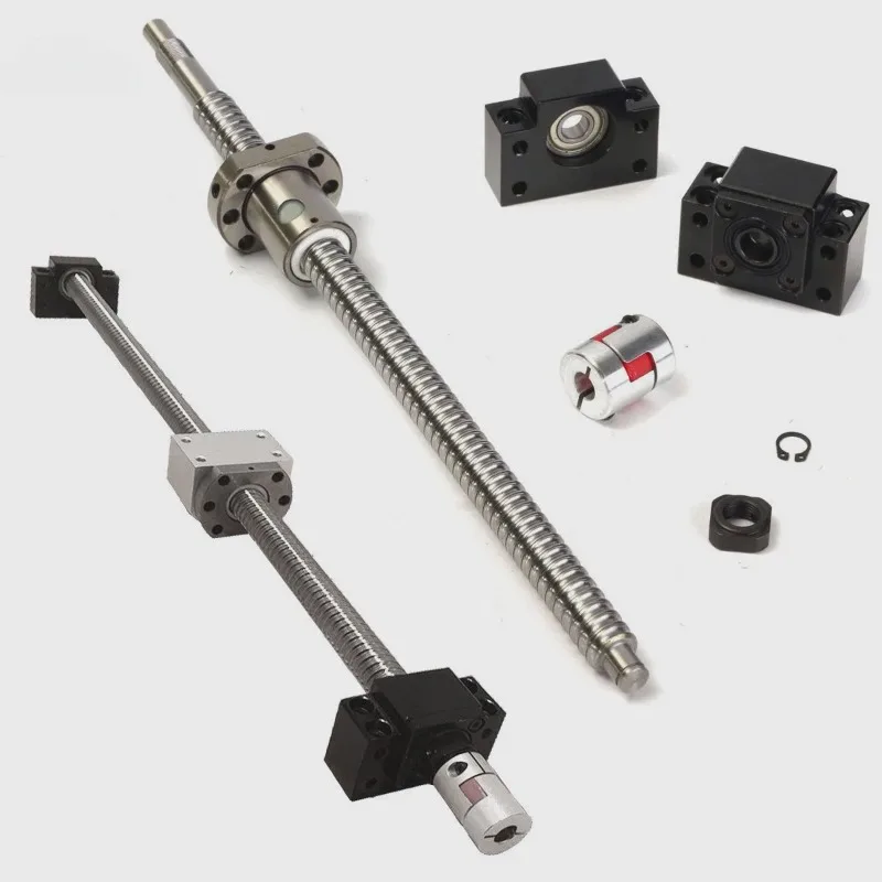 1Set SFU1204 Ball Screw With End Machine RM1204 Length 250 300 550 600 800 1500mm Single Flange BallNut BF/BK10+Ball Nut Housing