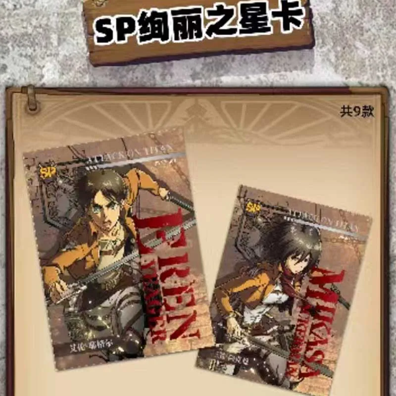 Attack On Titan Collection Cards Gift Box New Metal Ssr Sp Anime Acg Character Party Games Trading Cards