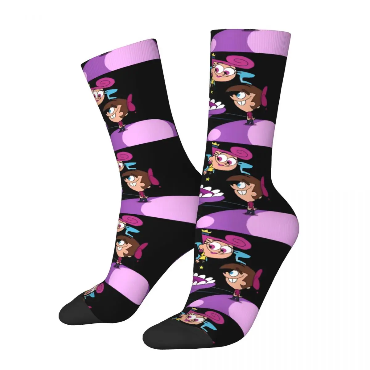 Hip Hop Retro Fairly Oddparents Crazy Men's compression Socks Unisex The Fairly Oddparents Street Style Pattern Printed Funny