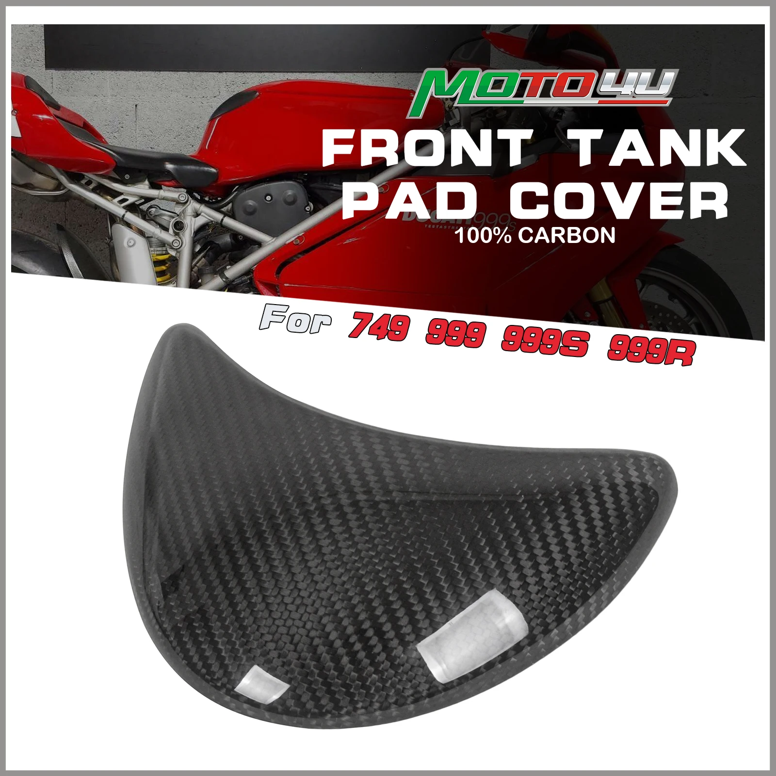 

100% Carbon Fiber Front Tank Pad Cover Tank Top Fuel Tank Extension Riding protection For Ducati 749 999 999S 999R