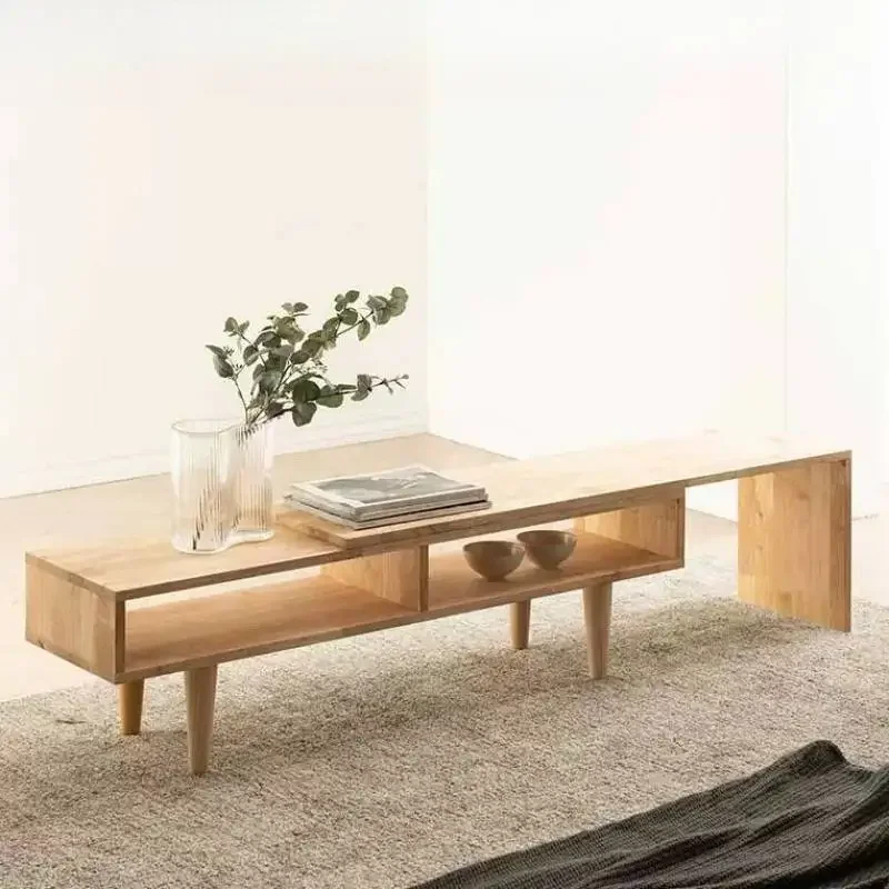 Refined Luxury Wooden Durable Tv Cabinet Versatile Stylish Creative White Oak Tv Cabinet Meuble Sejour Living Room Furniture