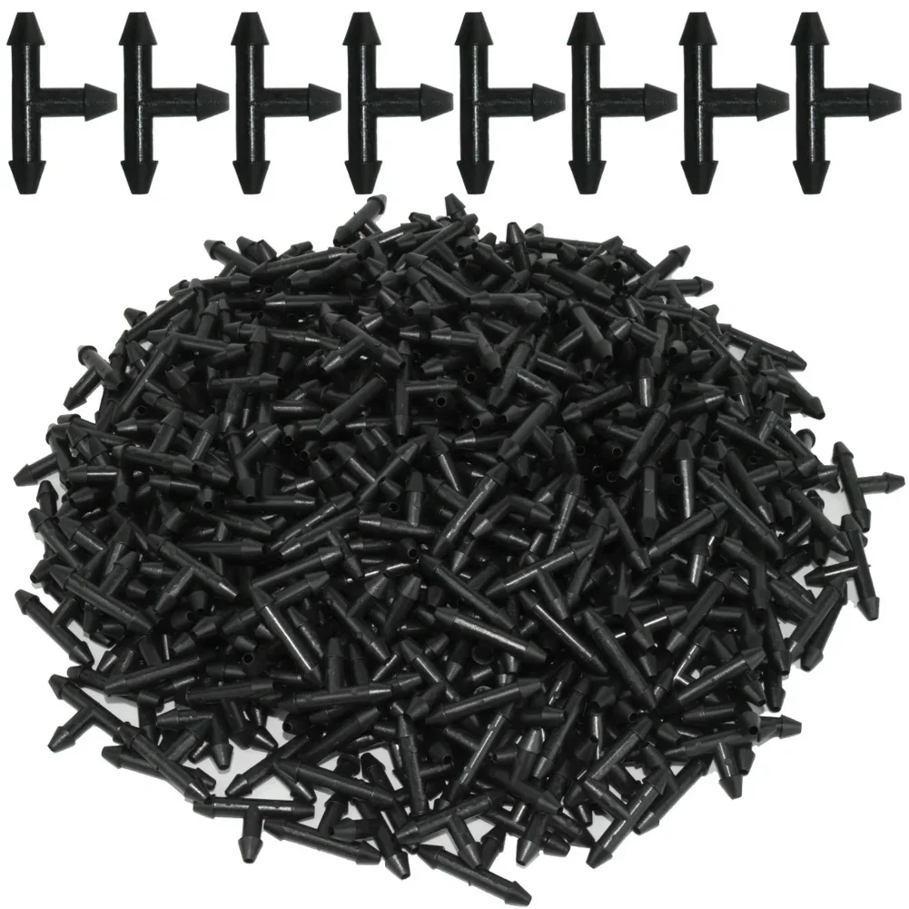 3/5 Micro Drip Pipe Connector Plastic Micro Spray Joint Garden Hose Equal Tee Micro Drip Irrigation Pipe Barbed Connector Tools