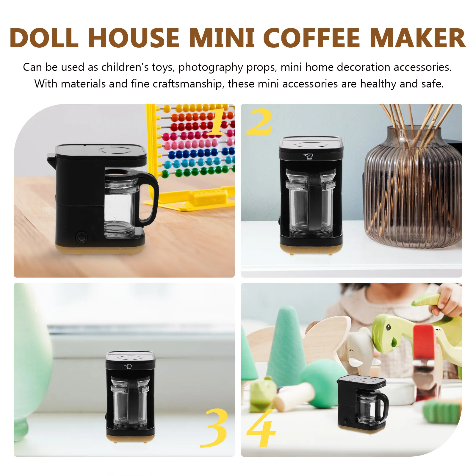 Coffee Machine Model Miniature Maker Display Decoration Pocket Toy Scene Kitchen Adornment Abs for Dollhouse