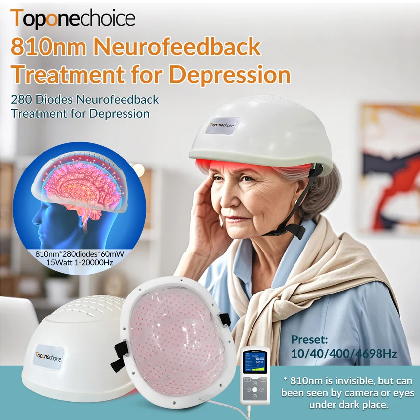 

810nm Near Infrared Light Therapy for Parkinson Alzheimer Depression Anxiety Physical Therapy Brain Recovery PBM Helmet