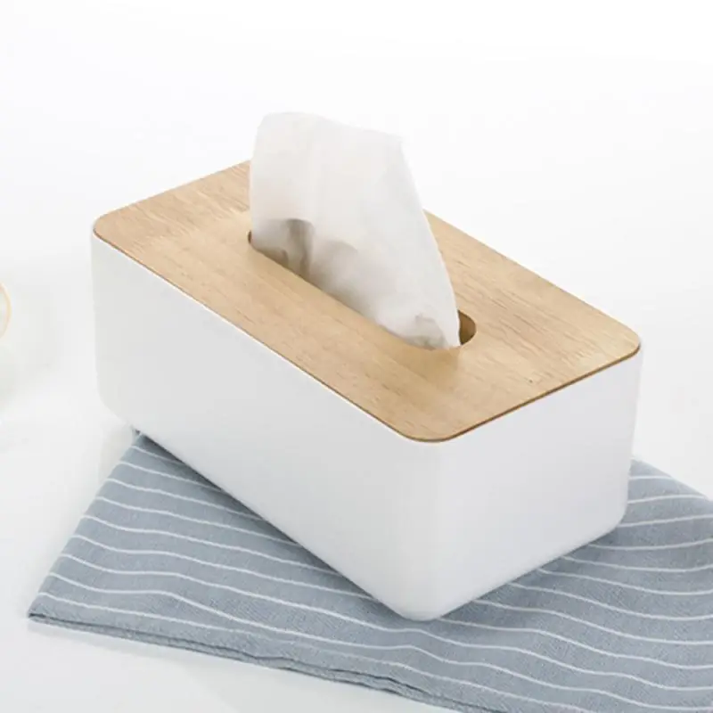 Japanese Tissue Box Wooden Cover Toilet Paper Box Solid Wood Napkin Holder Case Simple Stylish Home Car Tissue Paper Dispenser