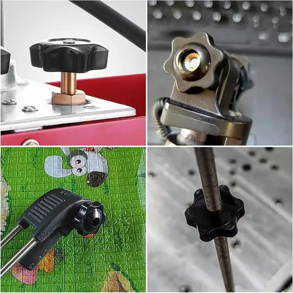 10Pcs New M4 M5 M6 M8 M10 M12 Hand Tighten Nuts Mechanical Black Manual Thumb Nut Handle Thread Clamping Knob