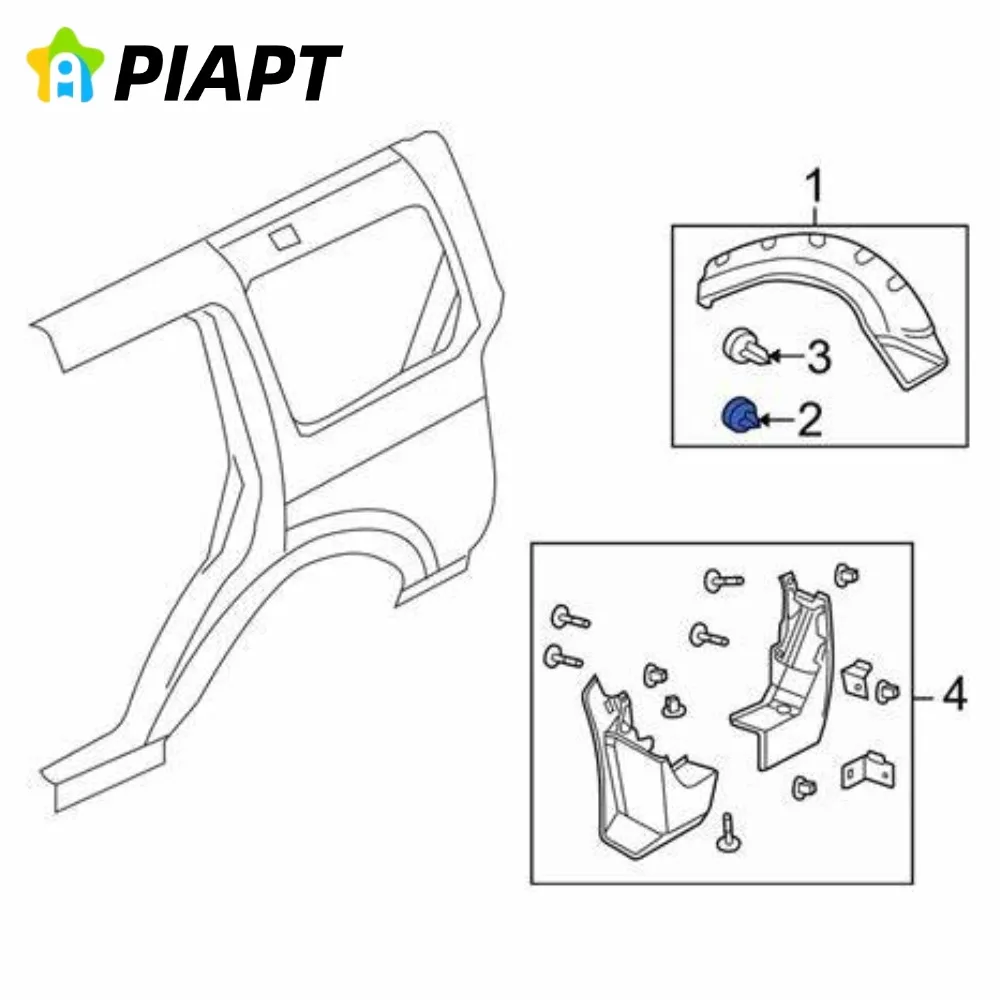 50CPS OE #   DYC101420 Sierlijstclip voor Land Rover DYC101420 Freelander & Range Rover 2002 - aan