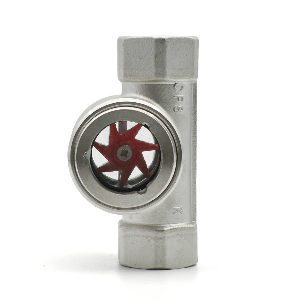 1/4 "3/8" 1/2 "3/4" 1 "1-1/2" 2 "BSPT Internal Thread 304 Stainless Steel Window Mirror Flow Indicator With Impeller, Oil-water