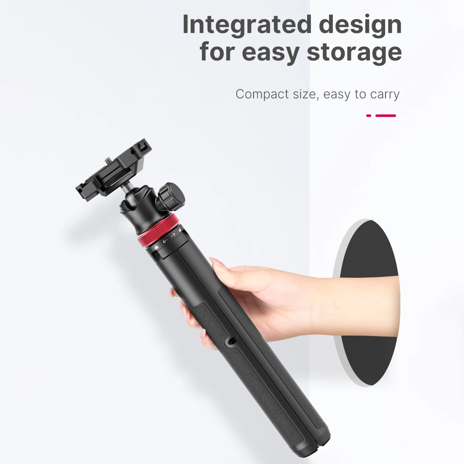 Extendable Mini Tripod Stand Flexible Portable Selfie Stick with 360° Rotatable Ball Head Quick Release Plate Phone Clip