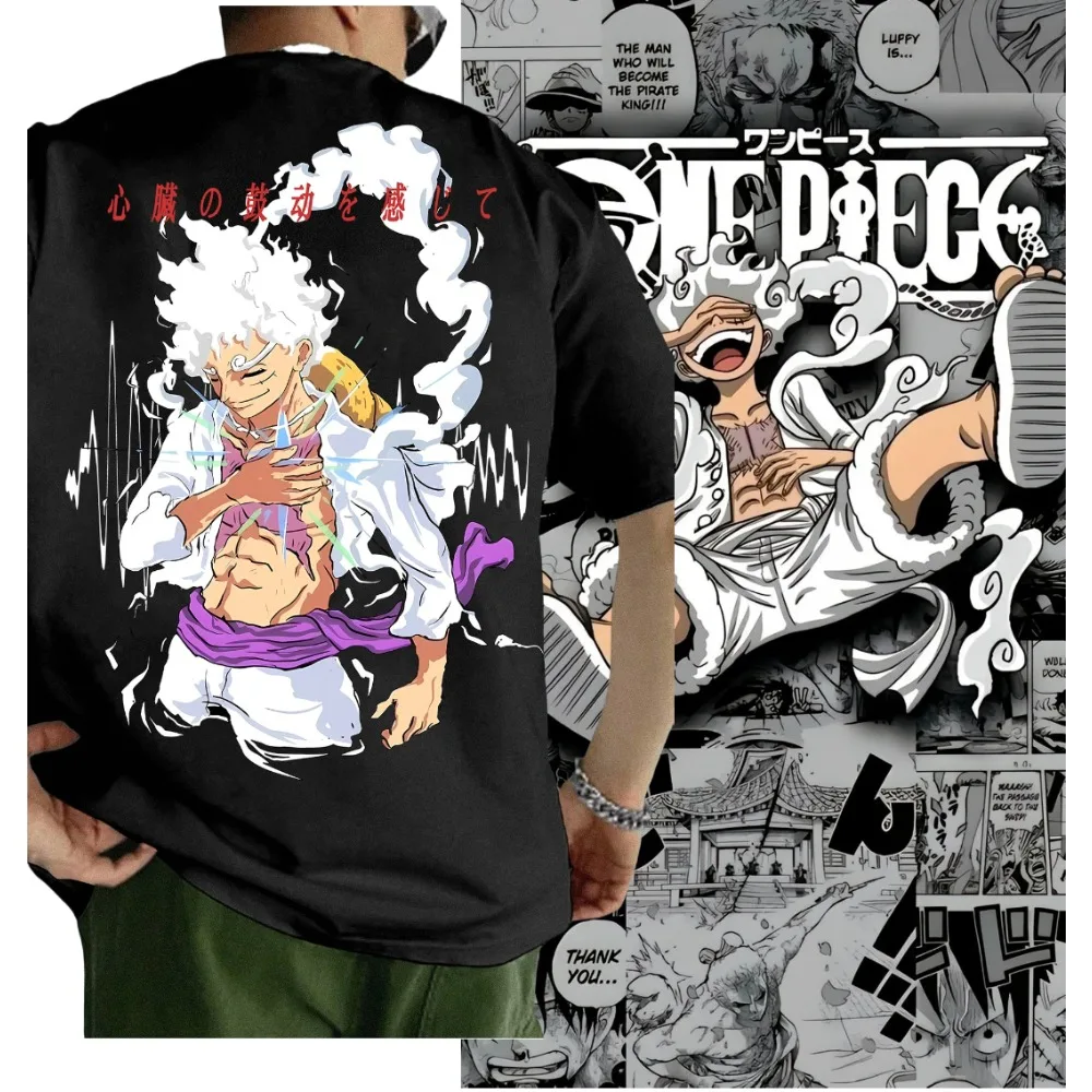 

Футболка ONE PIECE ACE, черная хлопковая футболка с рисунком аниме, оранжевая шляпа, красные бусины, пламя, ASLCE, принт, рукав, нож, деталь, уличная одежда