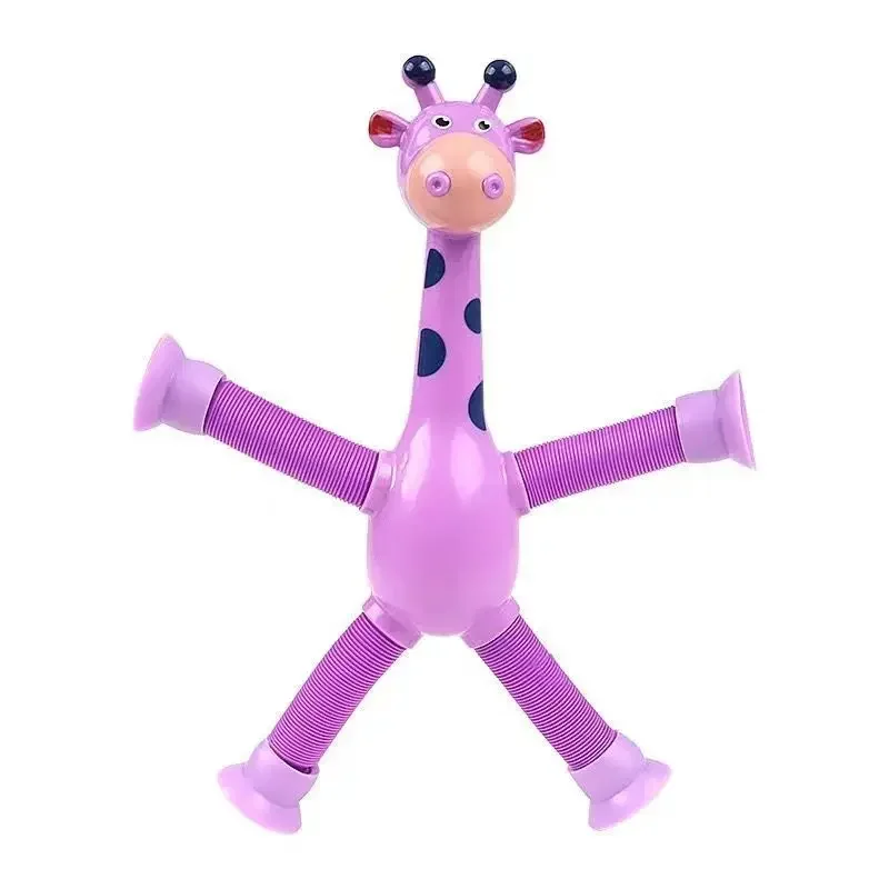 Children Suction Cup Toys Pop Tubes Stress Relief Telescopic Giraffe Fidget Toy Sensory Bellows Anti-stress Squeeze Kid Boy Girl