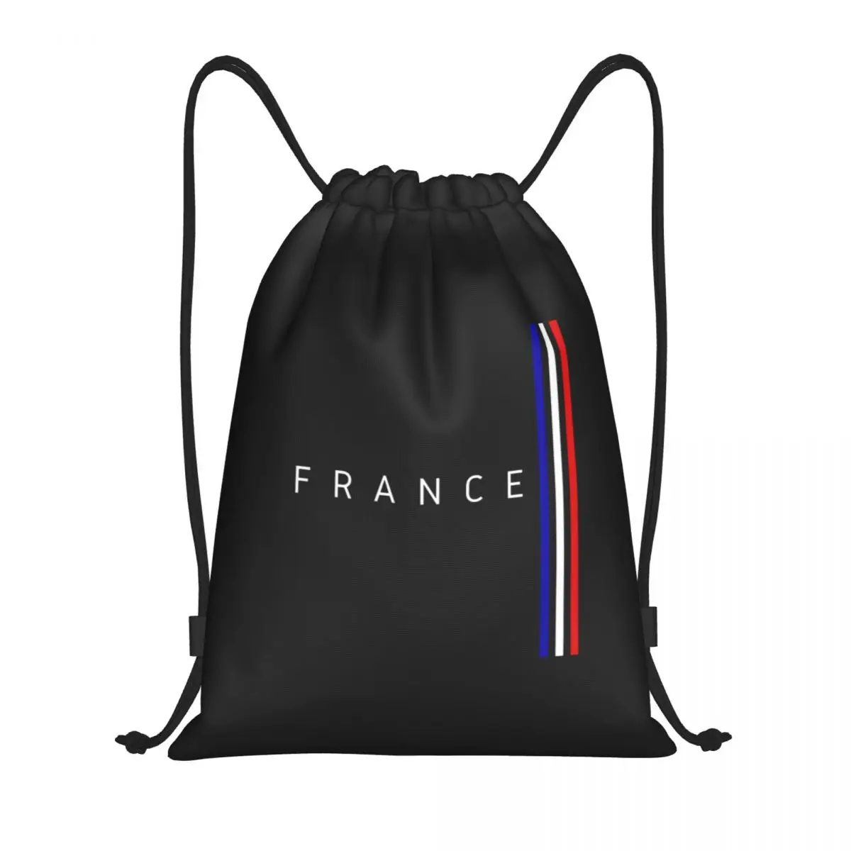 

French Flag France Pride Drawstring Backpack Sports Gym Bag for Women Men Patriotic Shopping Sackpack