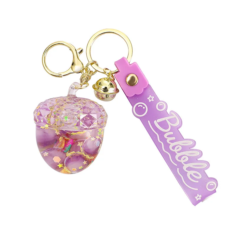 قلادة سيارة من سلسلة مفاتيح كوز الصنوبر المضيئة المشربة بالزيت من مينسو، زخرفة سلسلة مفاتيح رائعة على شكل حقيبة