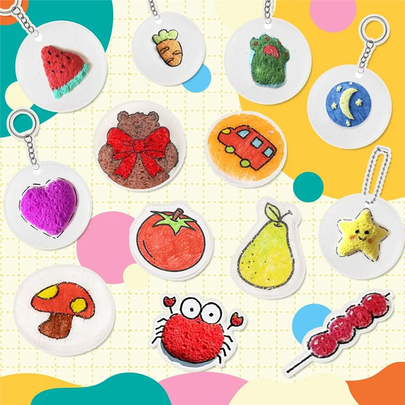 Fresh Foam Texture Painting Paper With Magic Foam Texture Painting Kit, 40 Keychains& 3 Water Brush Pens For Textures Crafts