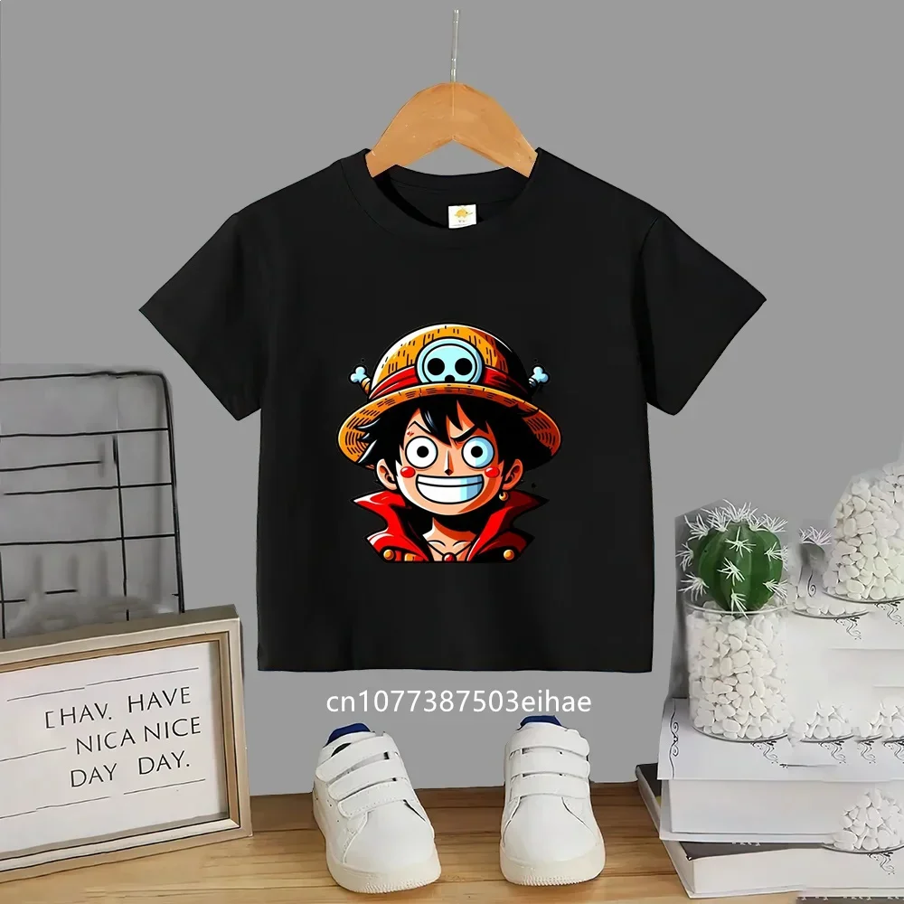

Cute One Piece Anime Printed Kids Cotton T-Shirt 2026 Summer, Fashion Casual Soft Lightweight Tee for Boys Girls 3-14 Years Old