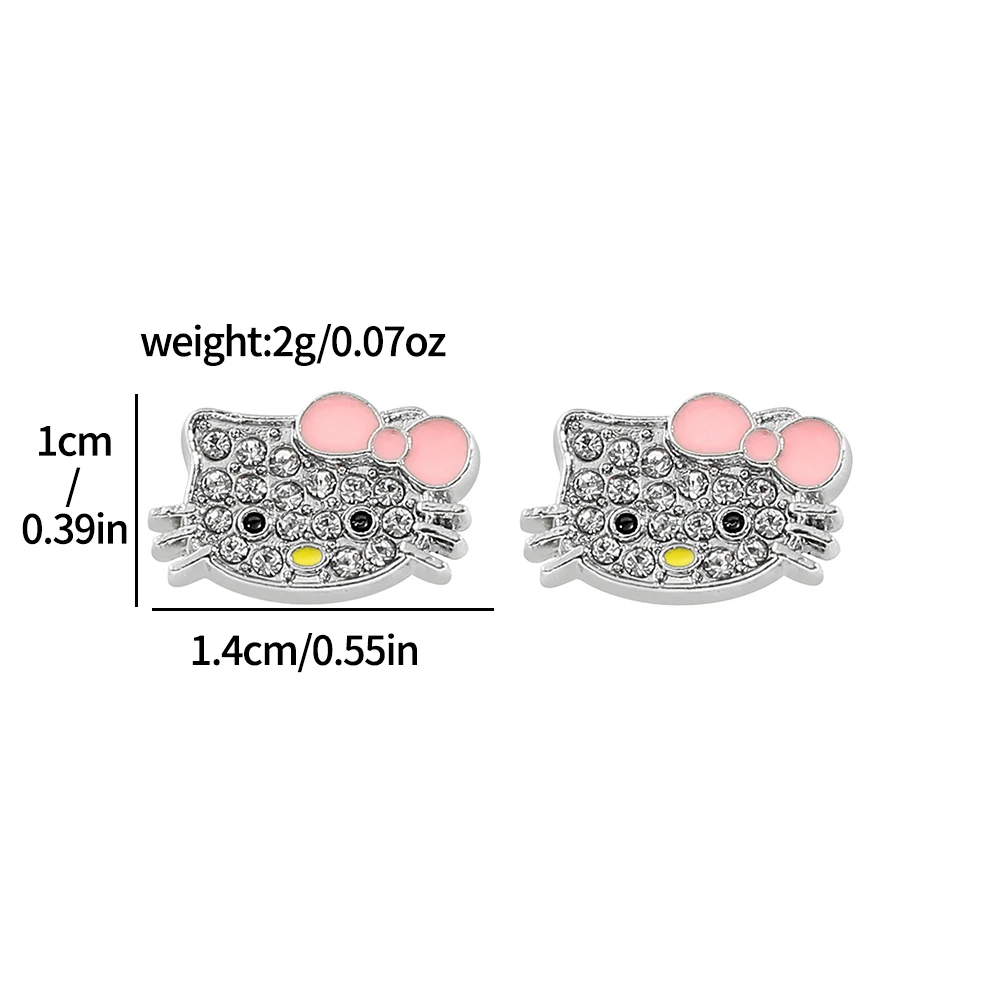 Cartoon Sanrio Hello Kitty Earrings Exquisite Kawaii Hello Kitty Ear Studs For Women Girls Birthday Jewelry Gifts