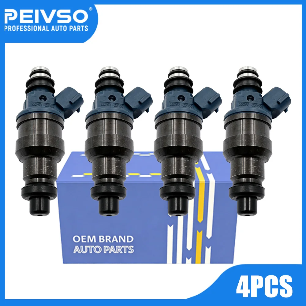 PEIVSO 4pcs 23250-02030 Fuel Injector For Toyota Carina E AT190 4AFE AT191 7AFE 92-97 Nozzle 23209-02030 2325002030