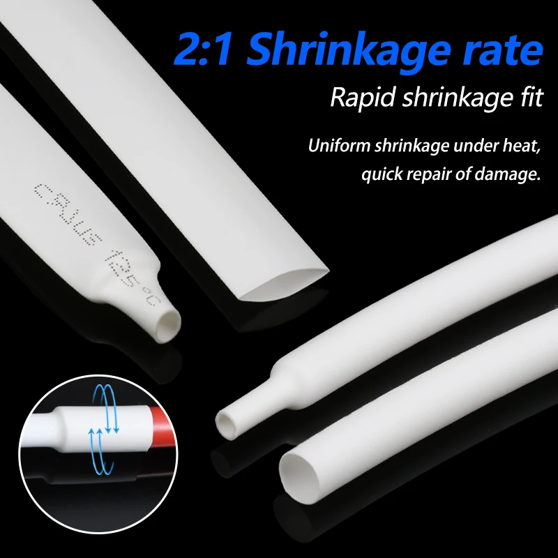 2/5M Blue 2:1 Heat Shrink Tube Diameter 0.6mm ~ 50mm Wire Repair Protector Polyolefin Insulated Shrinkable Cable SleeveTubing