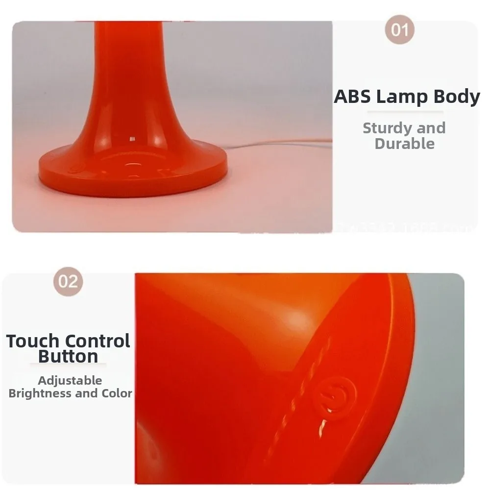 Modern Minimalist LED Mushroom Table Lamp USB Plug LED Lighting Desk Lights Decorative Dimmable Night Light Dormitory