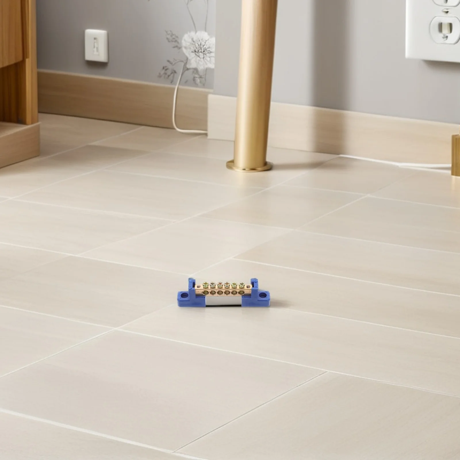 

4Pcs Copper Ground Bus Bar Terminal Strip Stable Current Transmission Neutral Line Separation Easy Installation Power Wire