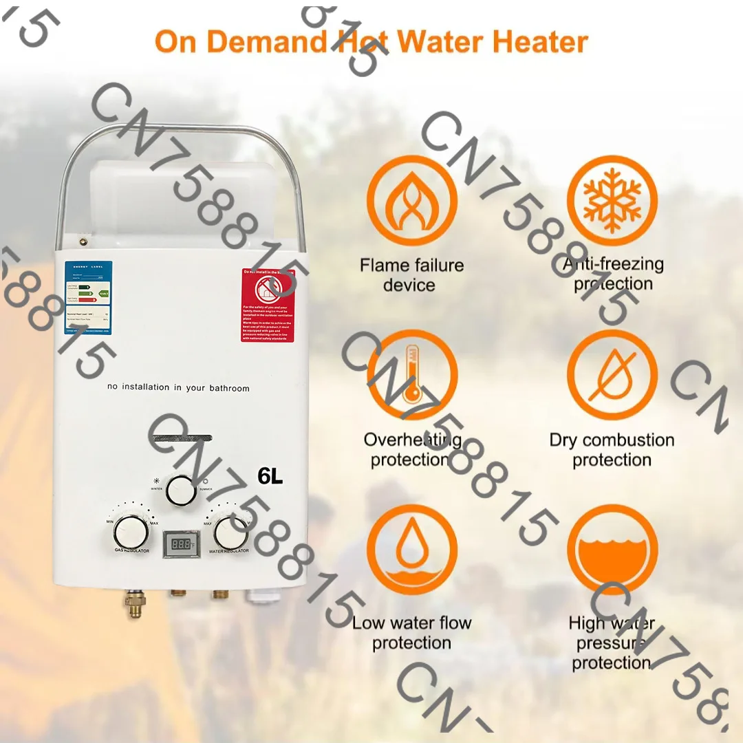 

Portable gas water heater camping water heater factory, 2025 new outdoor water heater for RV