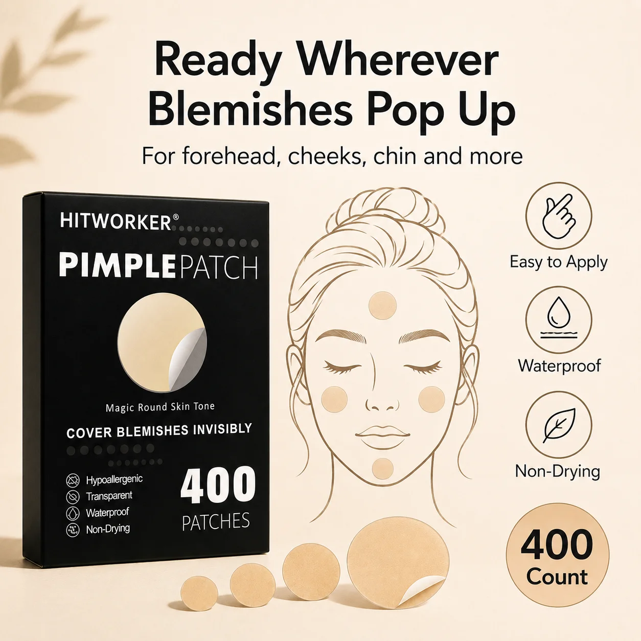 400 Stück Runde Pickelpatches  – Skincare Oil Control Bewertung und Preis