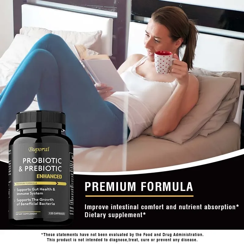 Probiotics & Prebiotics Capsules - Helps Balance Stomach Acid, Promote Healthy Intestinal Digestion, and Relieve Bloating