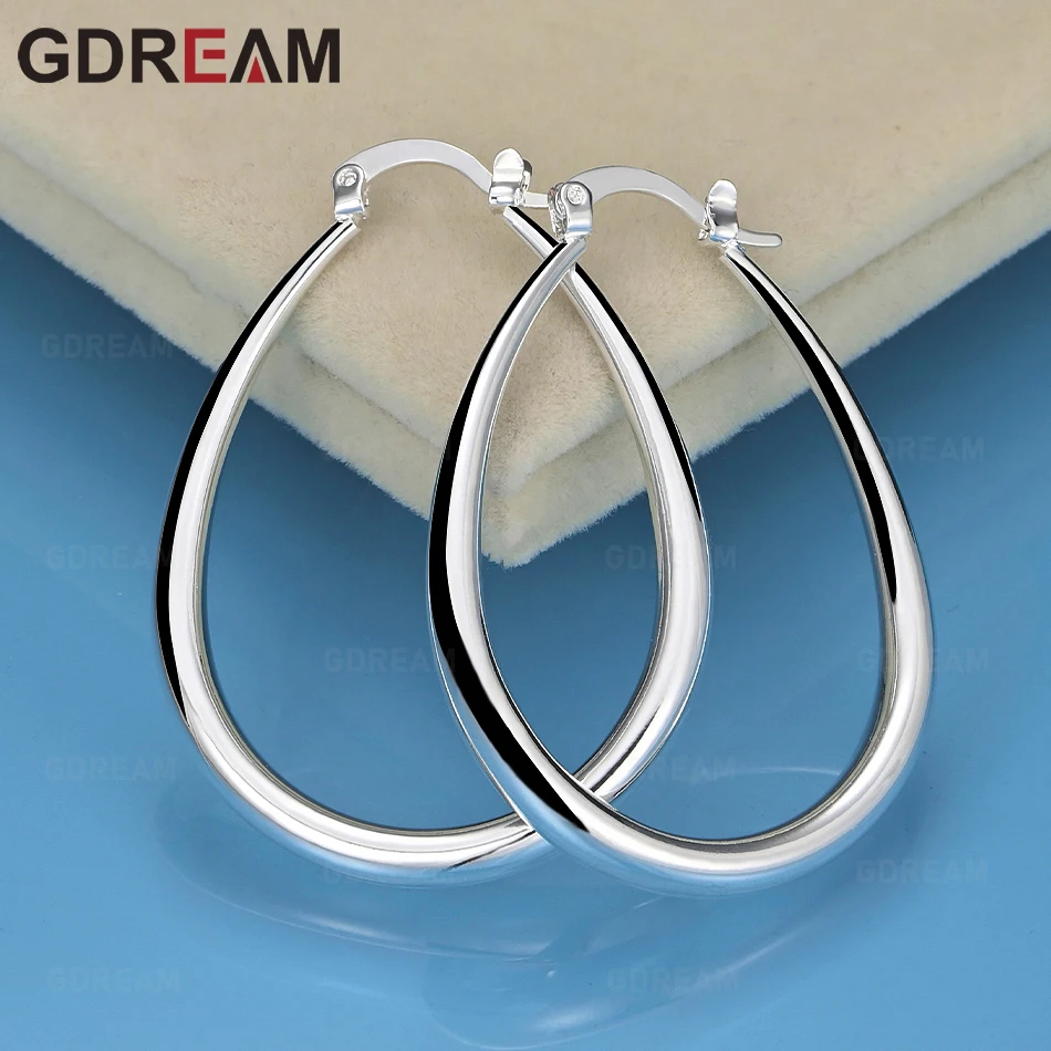 

GDREAM 925 Sterling Silver Smooth Crescent U-Shaped Earrings Retro Versatile Accessories Women'S Birthday Gift Jewelry