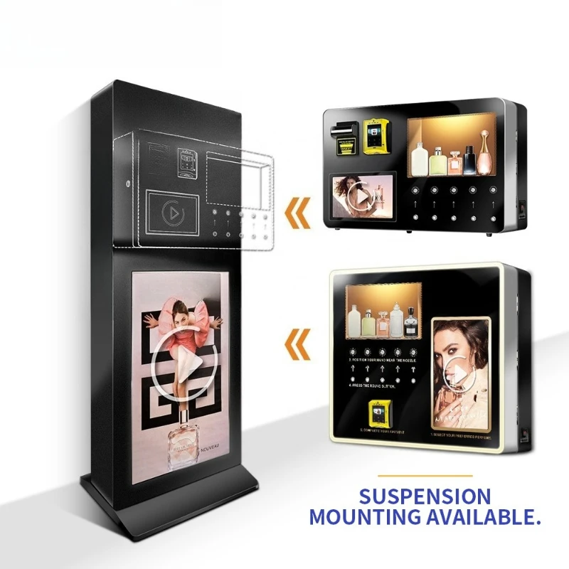 Mobile perfume display stand with 43-inch advertising screen Android operating system sheet metal - convenient and practical