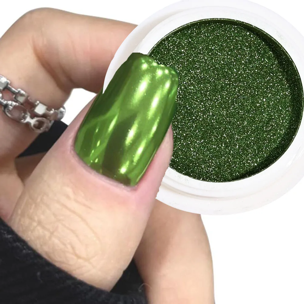 6pcs Metallic Effect Mirror Powder Nail Art Glitter Christmas UV Gel Polish Chrome Pigment Rubbing Dust Manicure Decoration