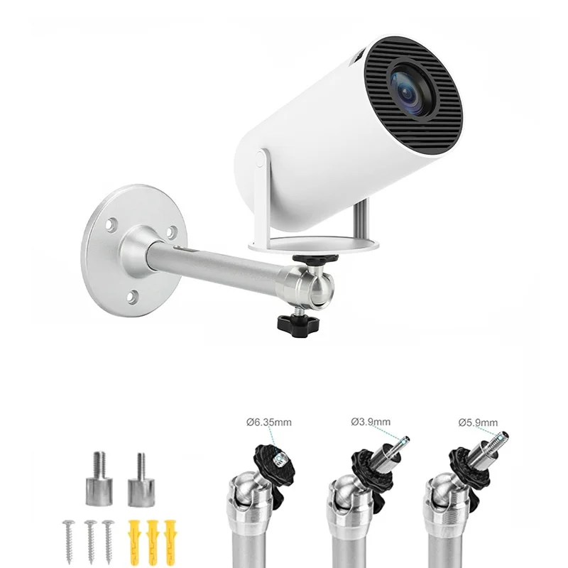 

360° Adjustable Projector Stand - Wall & Desk Mount for Monitor & Camera - Universal Ceiling Hanger for Home & Office Use