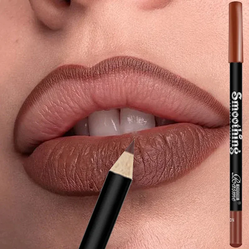 12 Color Matte Lipliner Pencil Long-Lasting Waterproof Plumping Stain Lipstick Natural Brown Lip Liner Professional Makeup