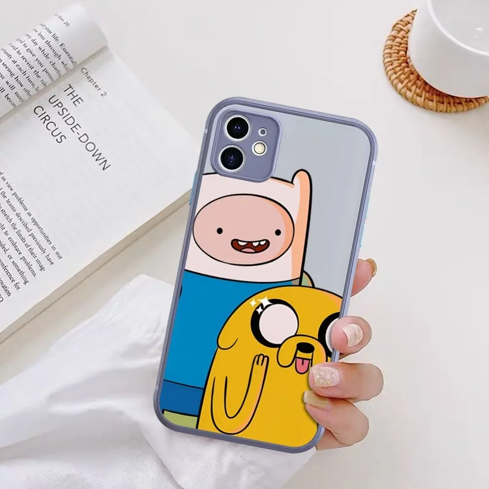 Cartoon Adventure Time Mousepad For IPhone 14 11 12 13 Mini Pro Max 8 7 Plus X XR XS MAX Translucent Matte Cover