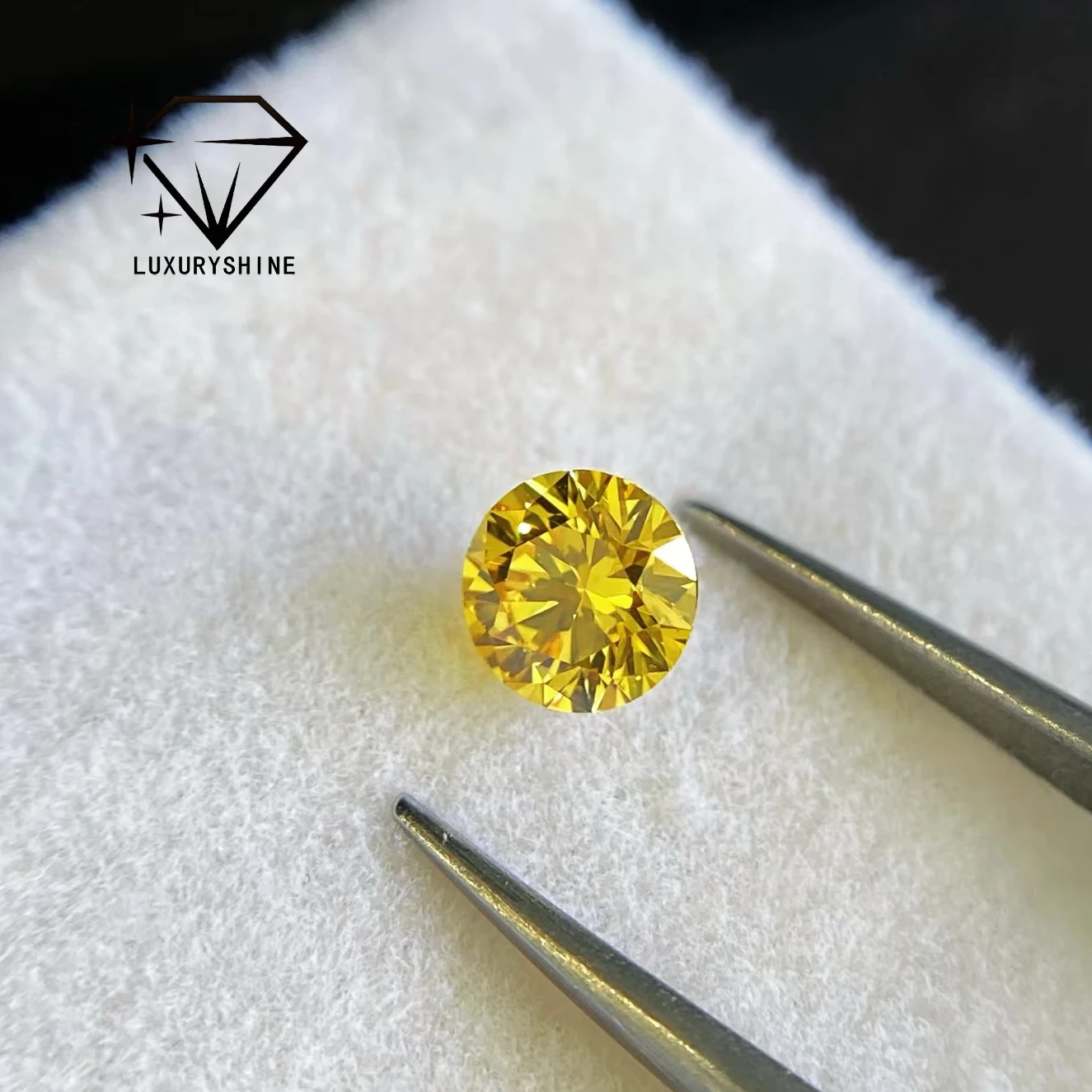 LuxuryShine VVS2/VS1 مختبر نمت الماس يتوهم حية الأصفر شكل دائري الماس فضفاض مع شهادة IGI مجوهرات مخصصة #5