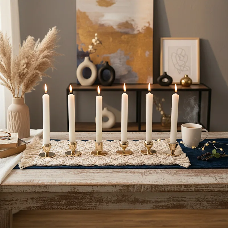 Vintage Silver Metal Candlestick Holder Creative European Style Home Decor Artisan Craft Elegant Table Centerpiece Gift