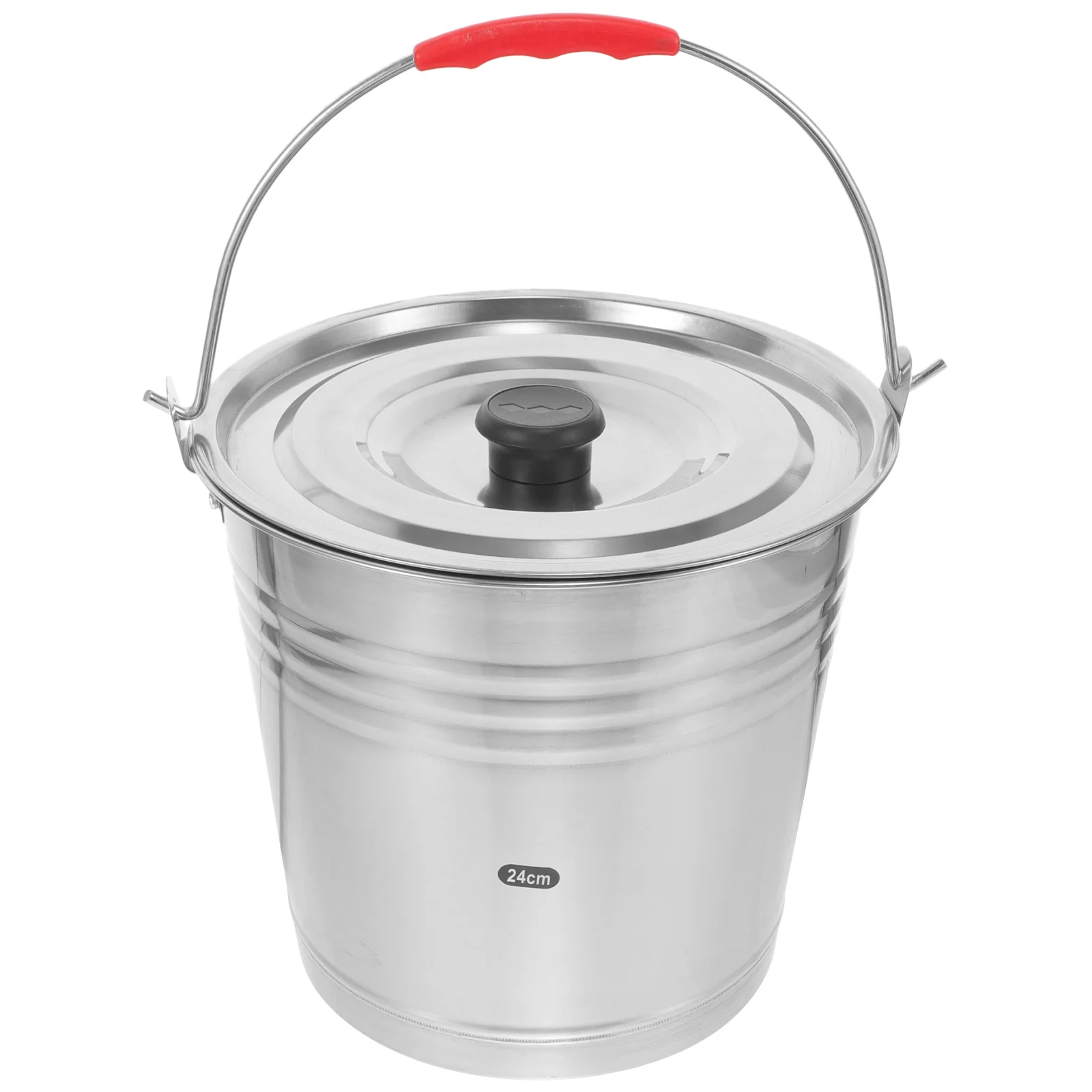 Stainless Steel Bucket Water Ice Cube Storage Trash Can with Lid Handle Container Bin