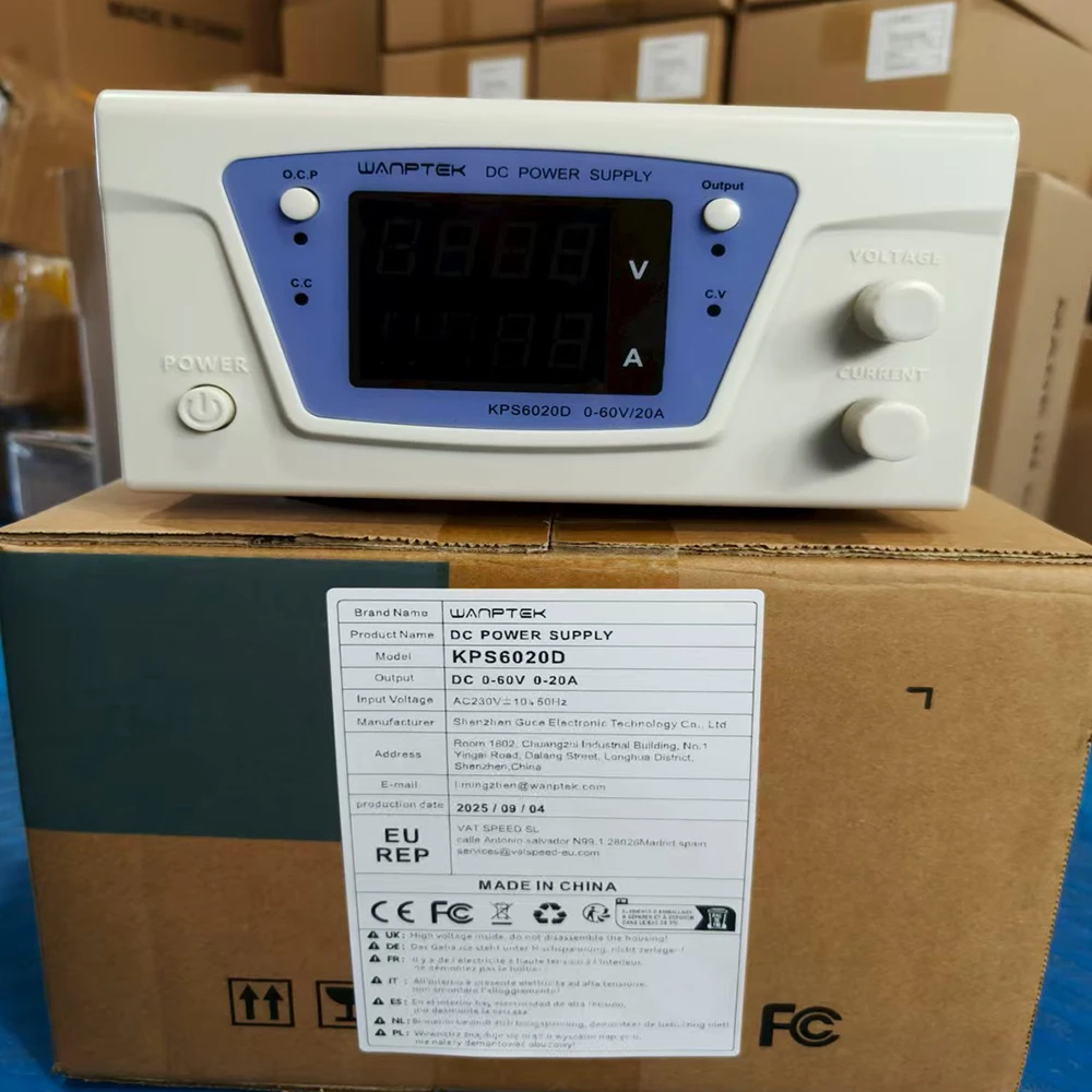 Wanptek Alimentatore regolabile ad alta potenza 30V 20A / 60V 20A Alimentatore switching da laboratorio per la ricarica e l'invecchiamento della batteria