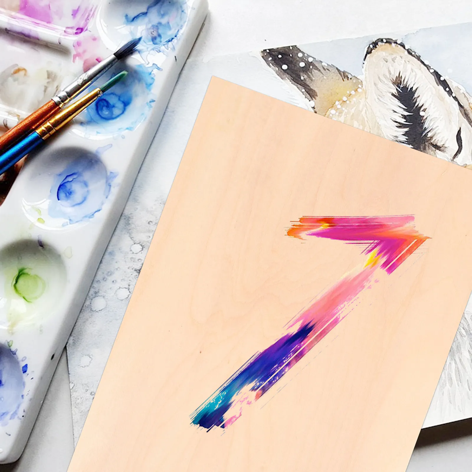 

4Pcs Wood Sheets DIY Engravable Blank Wooden Boards Smooth Surface for Craft Projects Decoration Blank Wooden Sheets