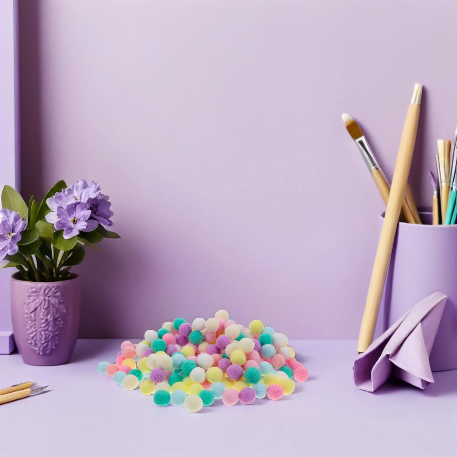 

1000pcs High-Elasticity Polyester Pom Poms 1 Inch Multicolor Craft Balls For Diy Projects Party Home Decor Pompom Craft Supplies