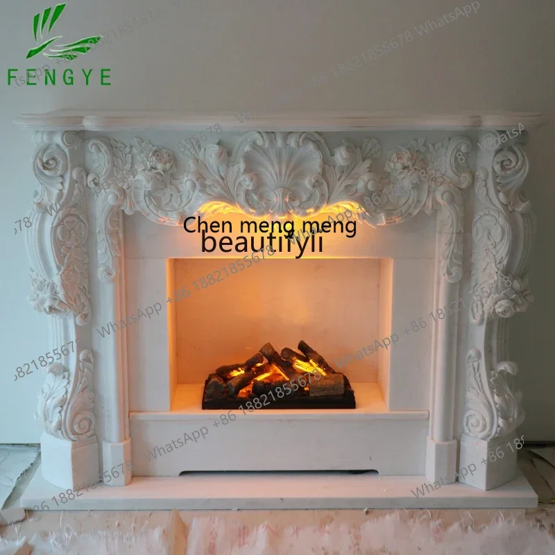D178 Spot marble fireplace European white marble carved decorative fireplace rack, can be ordered
