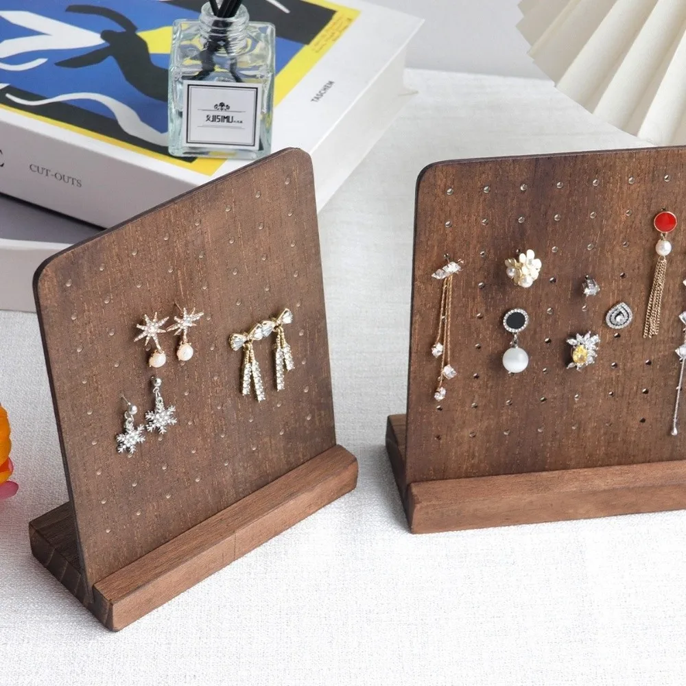

Creative 72 Holes Earring Holder with Base Desktop Earring Hanger Board Jewelry Display Earring Stand Organizer