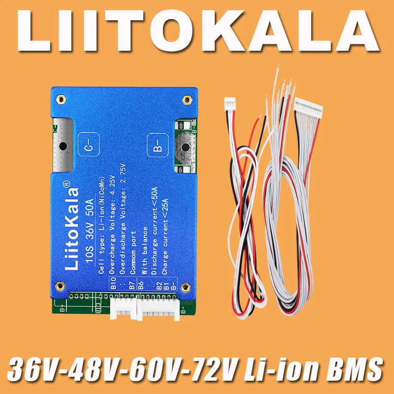 LIitoKala 10S/13S/16S/20S 36 В 48 В 60 В 72 В 20A/30A/50A литиевая батарея BMS литий-ионный аккумулятор плата защиты баланса