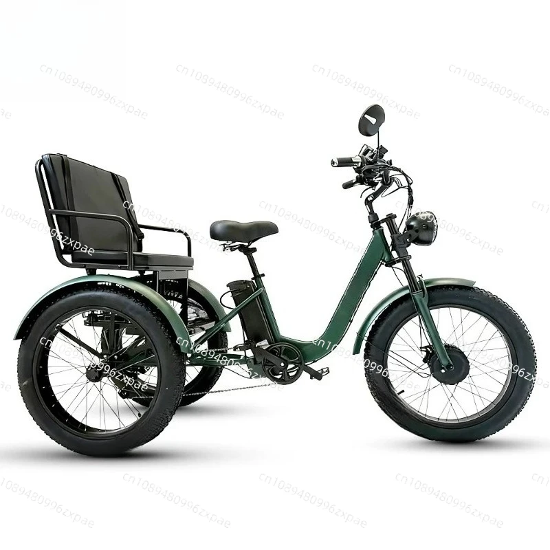 24 Inch Fat Tire Electric Tricycle Lithium Battery Power Three Wheel Bike for Adults Snow Beach All Terrain