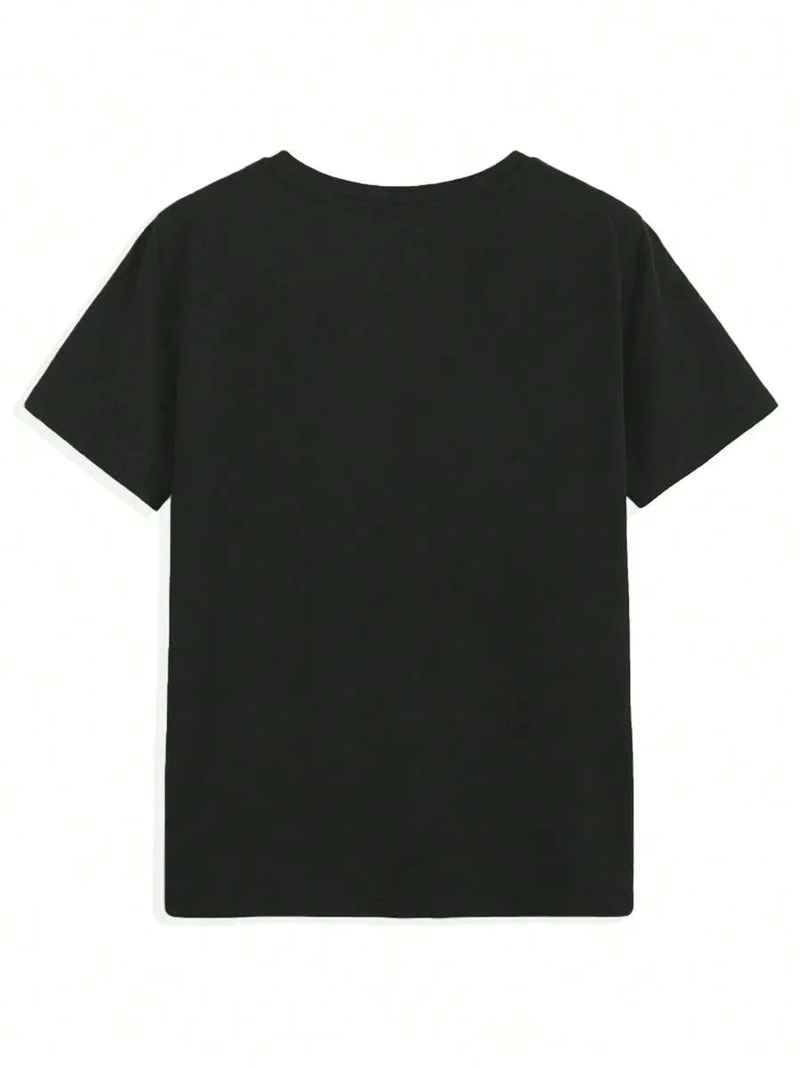 2026 Fashion New Women London Landscape Print Graphic Tees Round Neck Short Sleeve T-Shirt Red And Black Summer Streetwear Vacation Casual Basic Top Tee